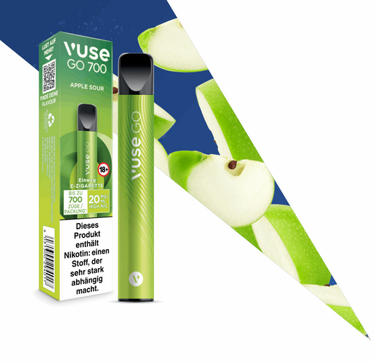 Vuse Go 700 Apple Sour 20mg Einweg E-Zigarette - VapeHeatXpress