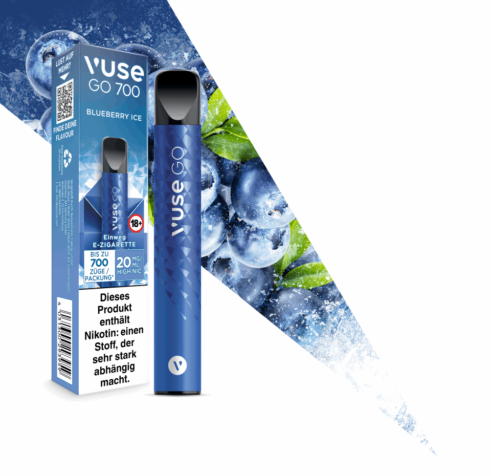 Vuse Go 700 Blueberry Ice 20mg Einweg E-Zigarette - VapeHeatXpress
