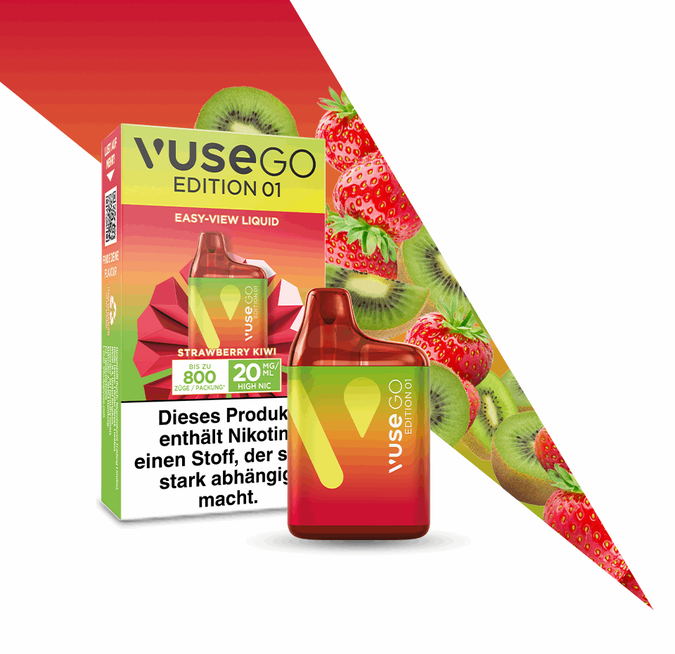 Vuse Go 800 Strawberry Kiwi 20mg Einweg E-Zigarette (800 Züge*) - VapeHeatXpress