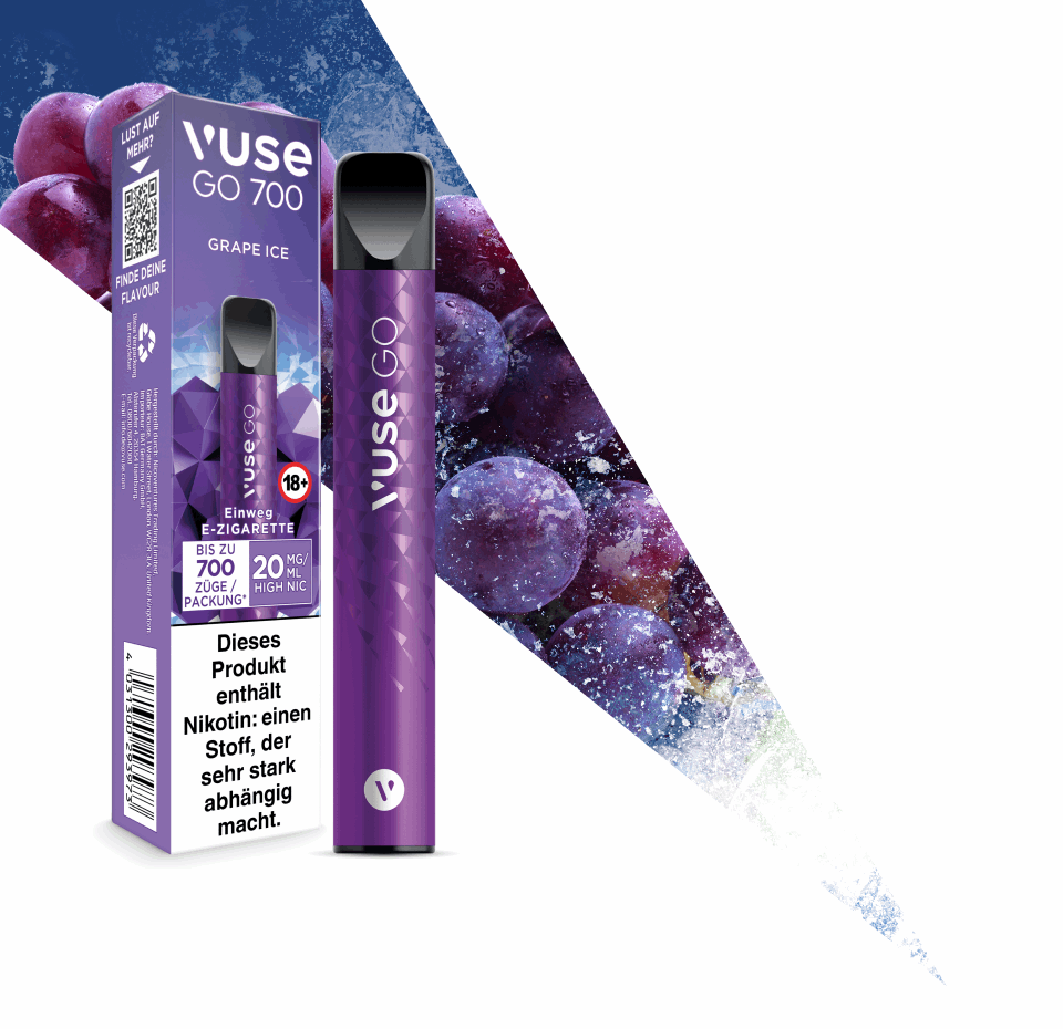 Vuse Go 700 Grape Ice 20mg Einweg E-Zigarette - VapeHeatXpress