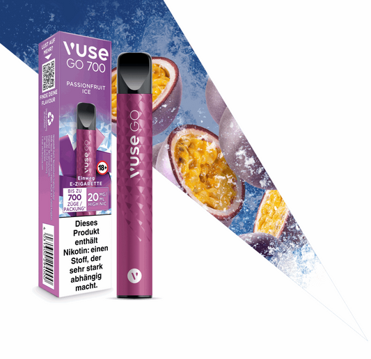 Vuse Go 700 Passionfruit Ice 20mg Einweg E-Zigarette - VapeHeatXpress