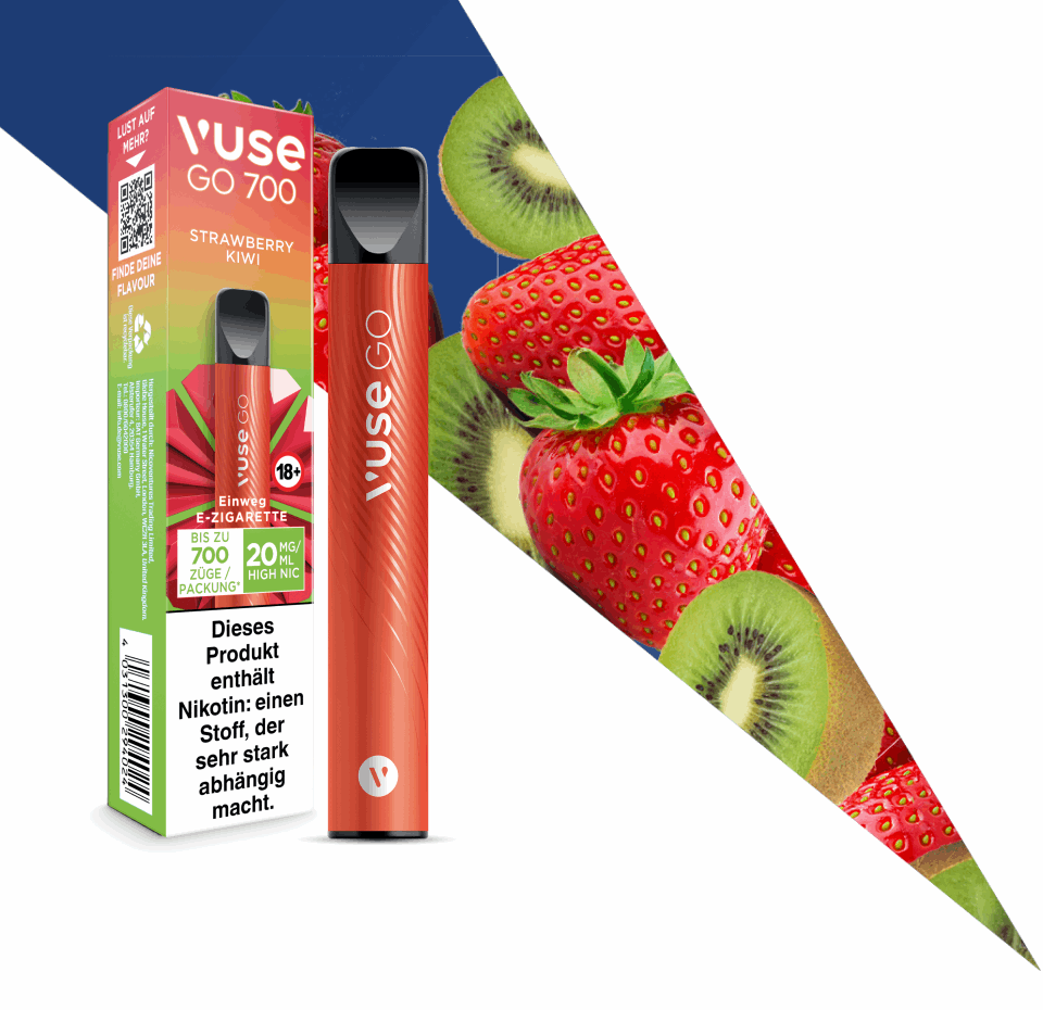 Vuse Go 700 Strawberry Kiwi 20mg Einweg E-Zigarette - VapeHeatXpress